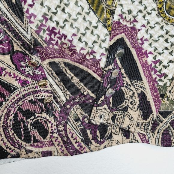 CHICO'S Mixed Neutral Paisley Mock Neck Sweater Perfect Layering Piece, NWOT - Picture 6 of 9